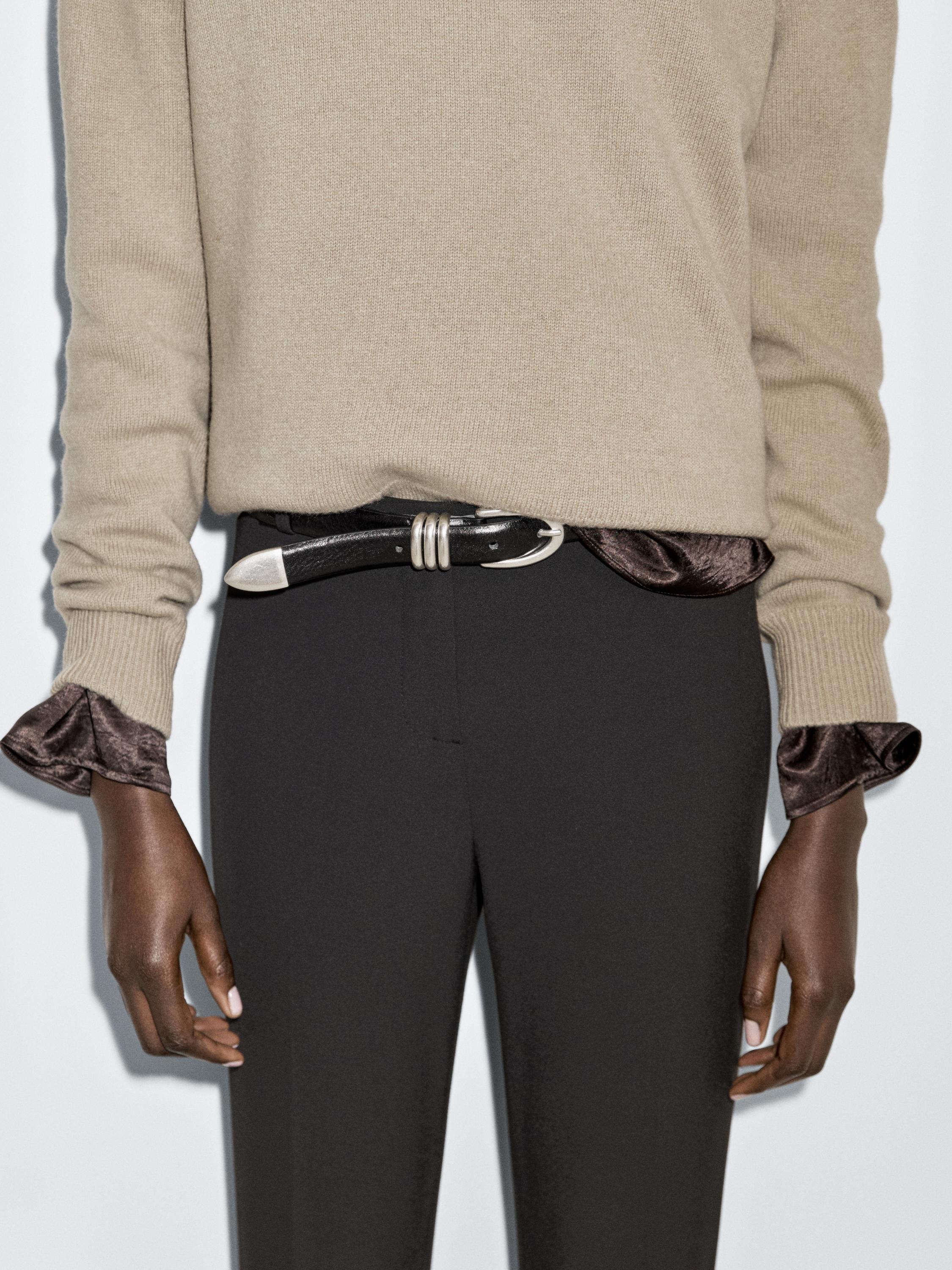 Wool blend high neck sweater